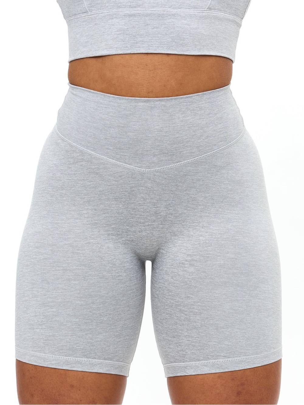 Forever 21 Light Gray High-Waist Bike Shorts